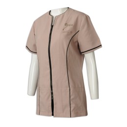 UN175 spa employee uniform design zipper employee uniform pen holder uniform manufacturer UN175 spa employee uniform design zipper employee uniform pen holder uniform manufacturer